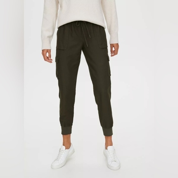ARITZIA Community Cebu Pant Womens Size XXS Dark Olive #58546 Cotton Jogger - Picture 1 of 12